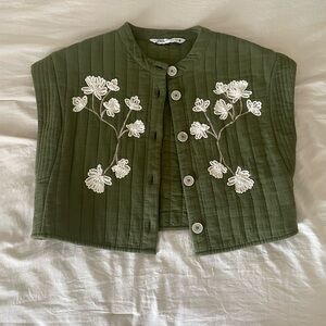 Zara quilted button down vest